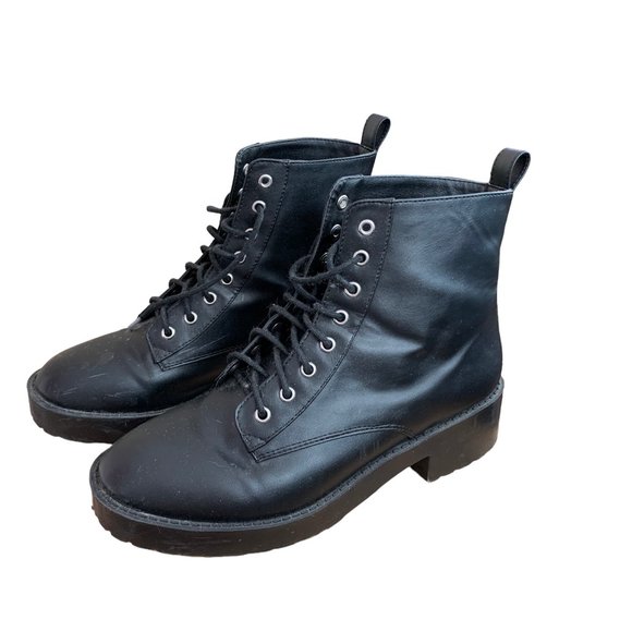 H&M Shoes Hm Divided Womens Black Combat Boots Size 8 Poshmark